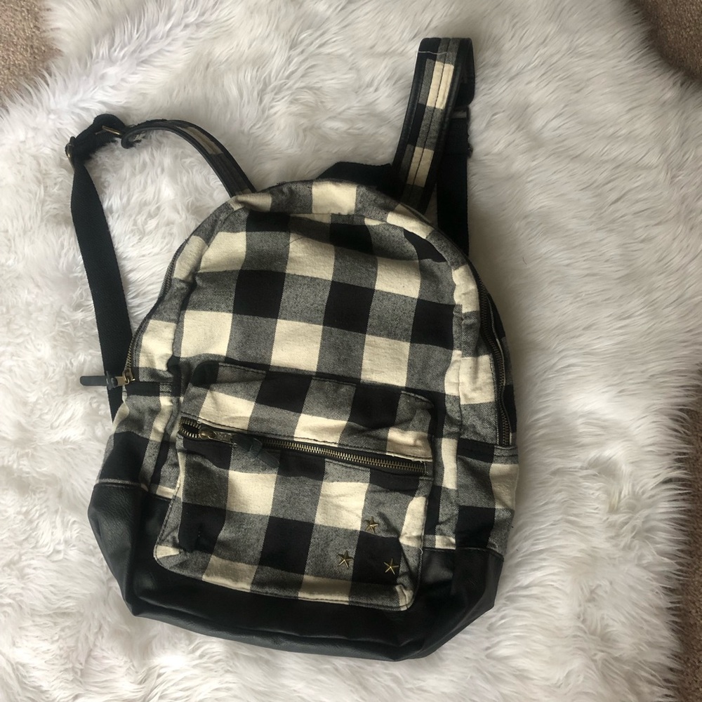 Mossimo backpack - black and (off)white plaid
